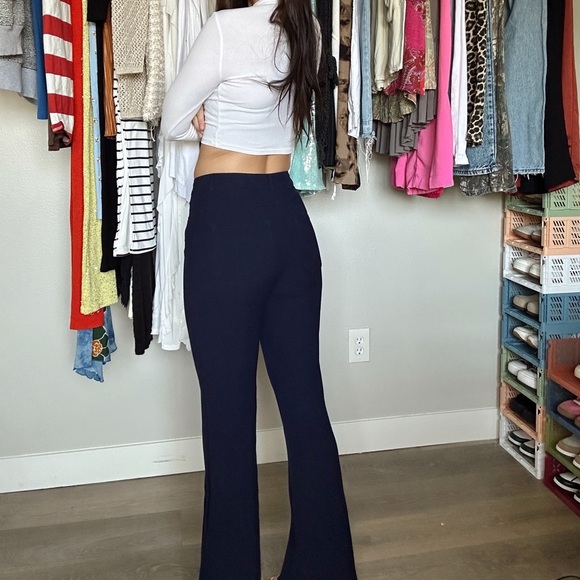 Zara Navy Blue Wide-Leg Pants - Picture 4 of 5